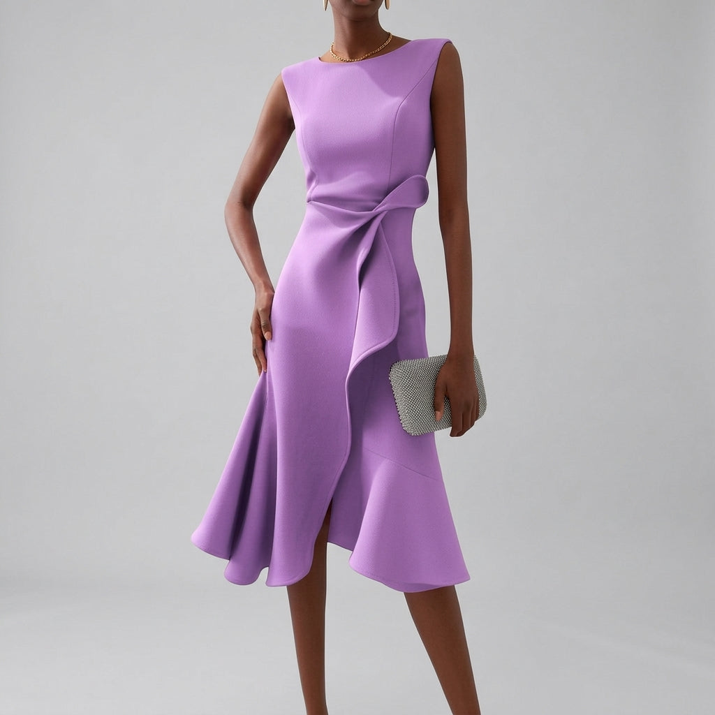 Women’s Midi Dress with Wrap Detail