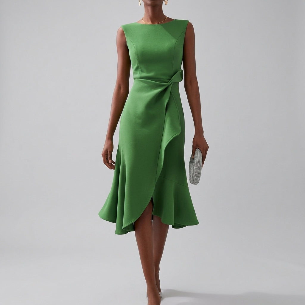 Women’s Midi Dress with Wrap Detail