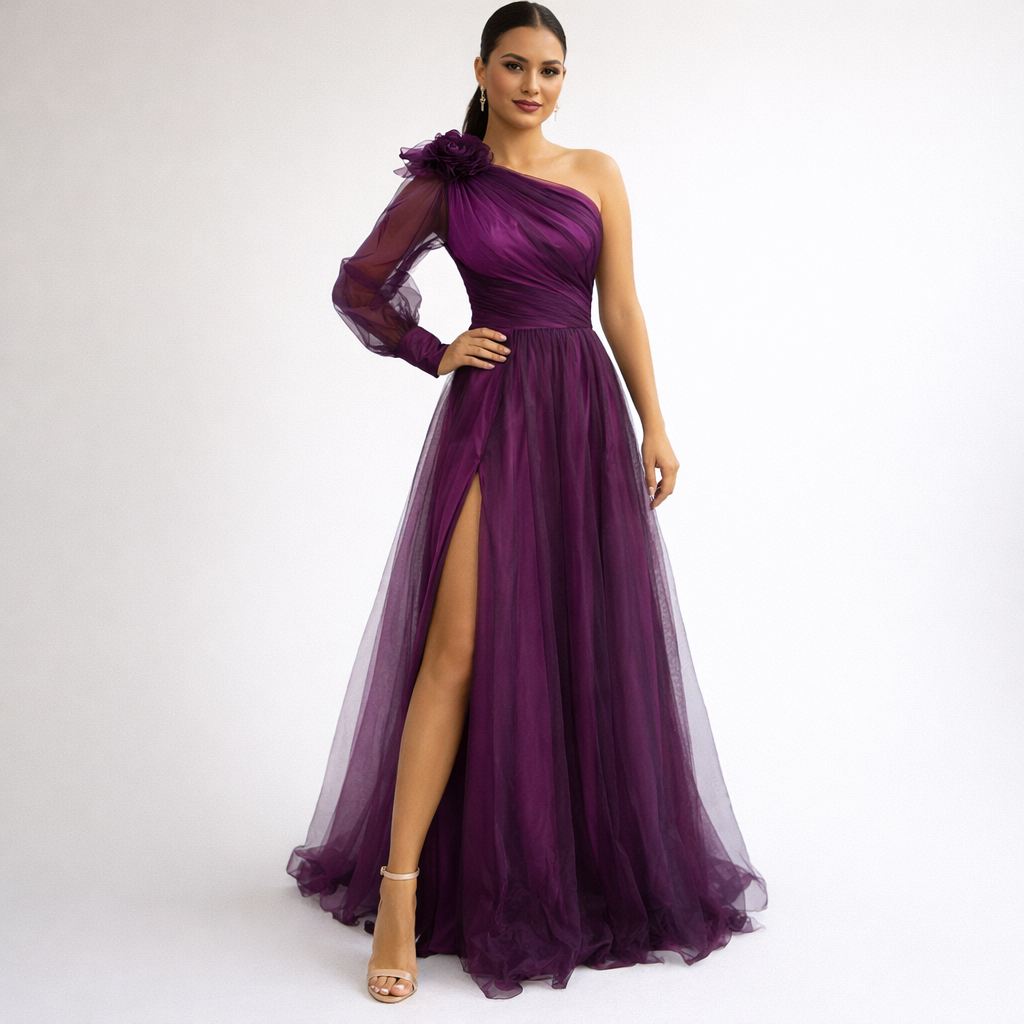 Women’s One-Shoulder Wedding Long Dress