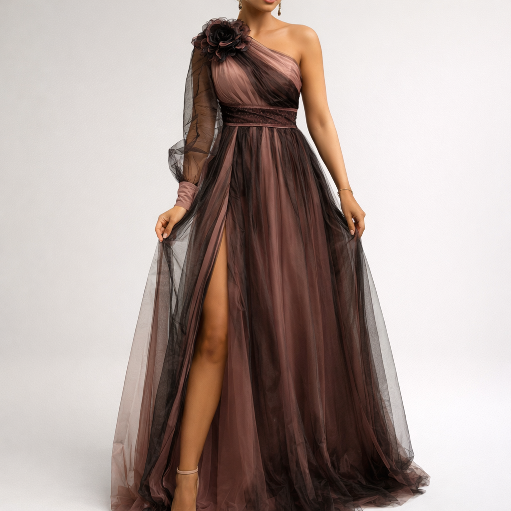Women’s One-Shoulder Wedding Long Dress