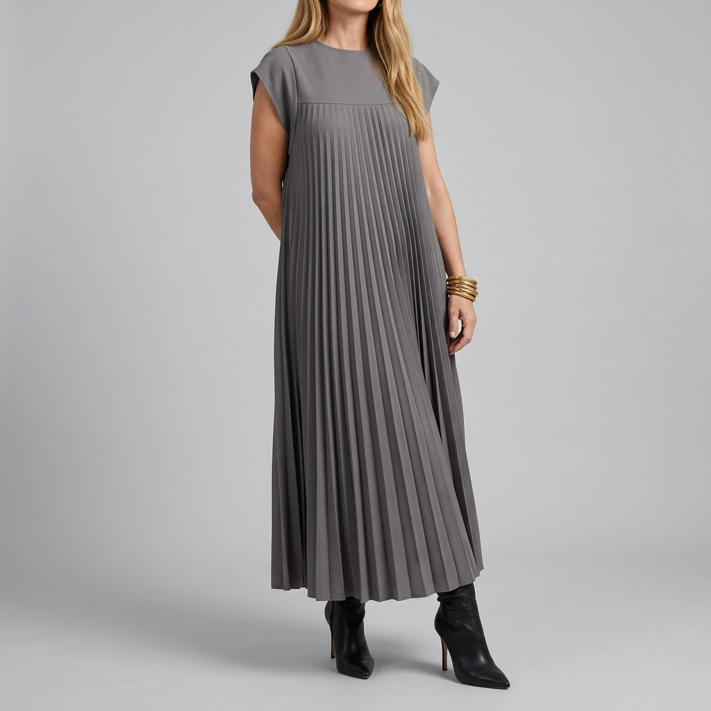 Women’s Pleated Sleeveless Maxi Dress