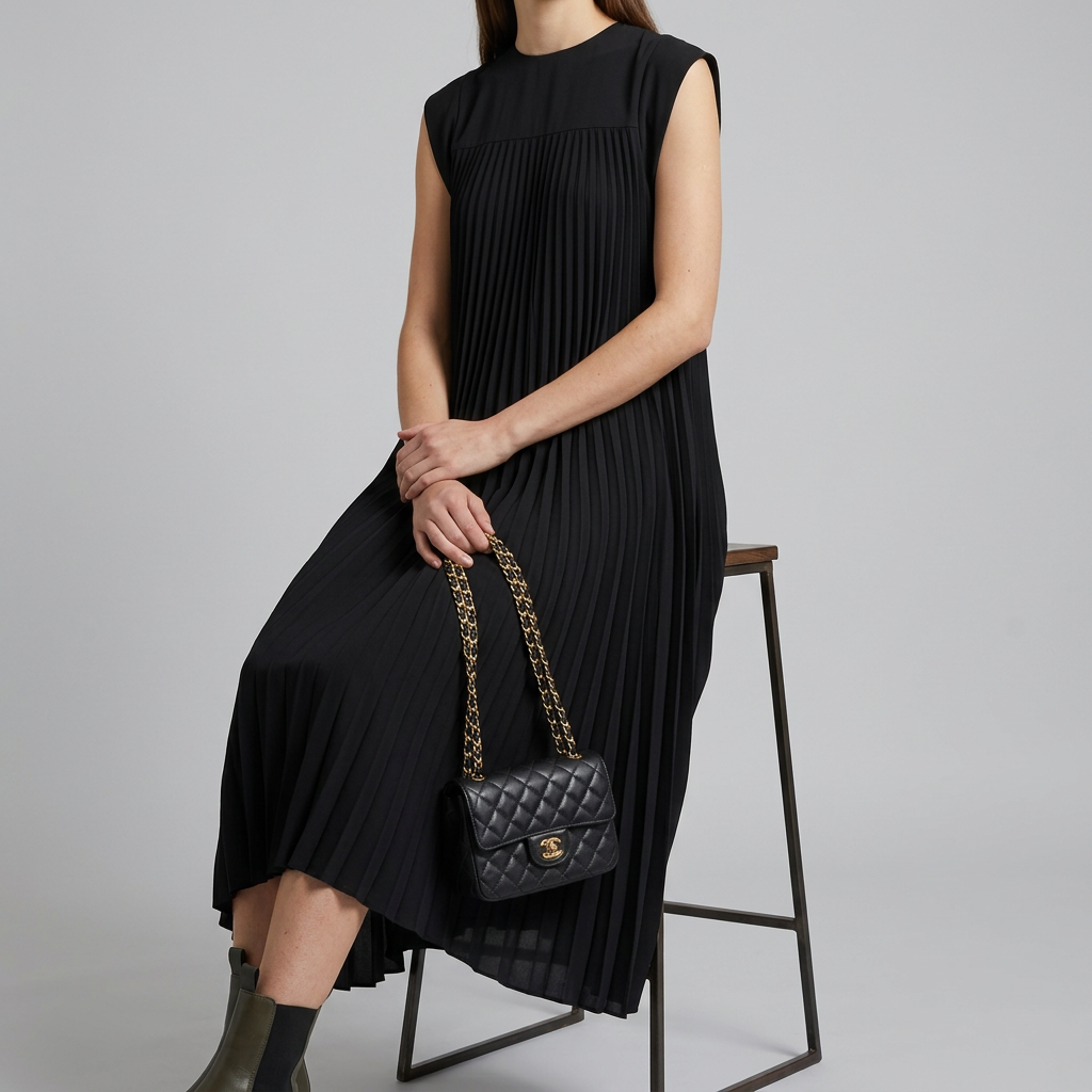 Women’s Pleated Sleeveless Maxi Dress