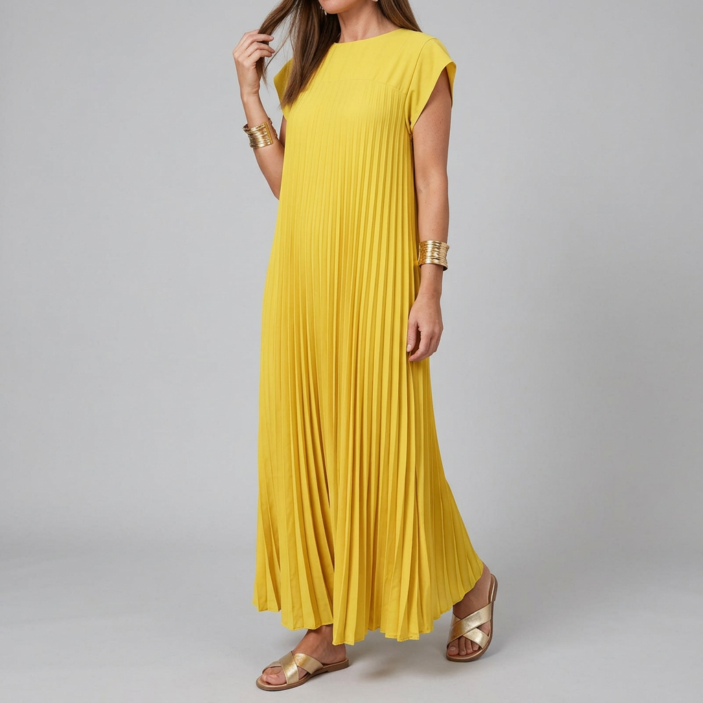 Women’s Pleated Sleeveless Maxi Dress
