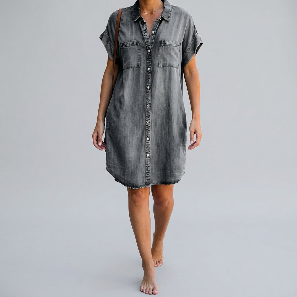 Women’s Shirt Dress with Chest Pockets