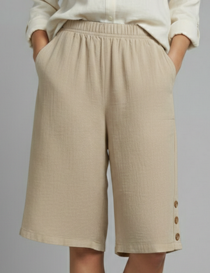 Women’s Shorts with Button Detail