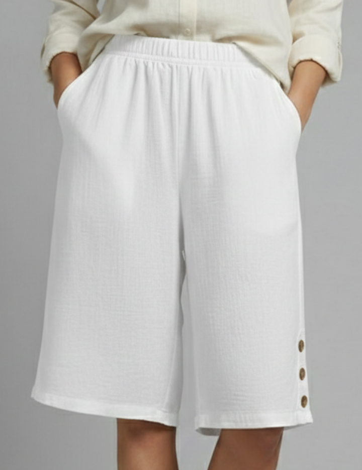 Women’s Shorts with Button Detail