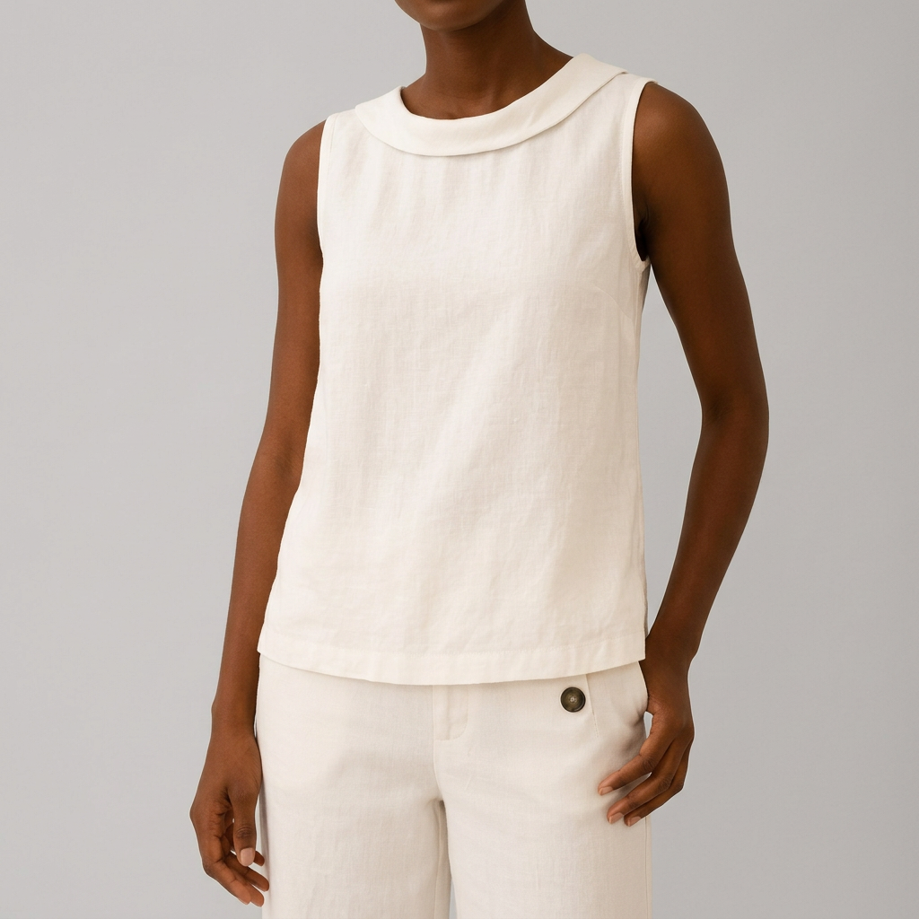 Women’s Sleeveless Roll Collar Top