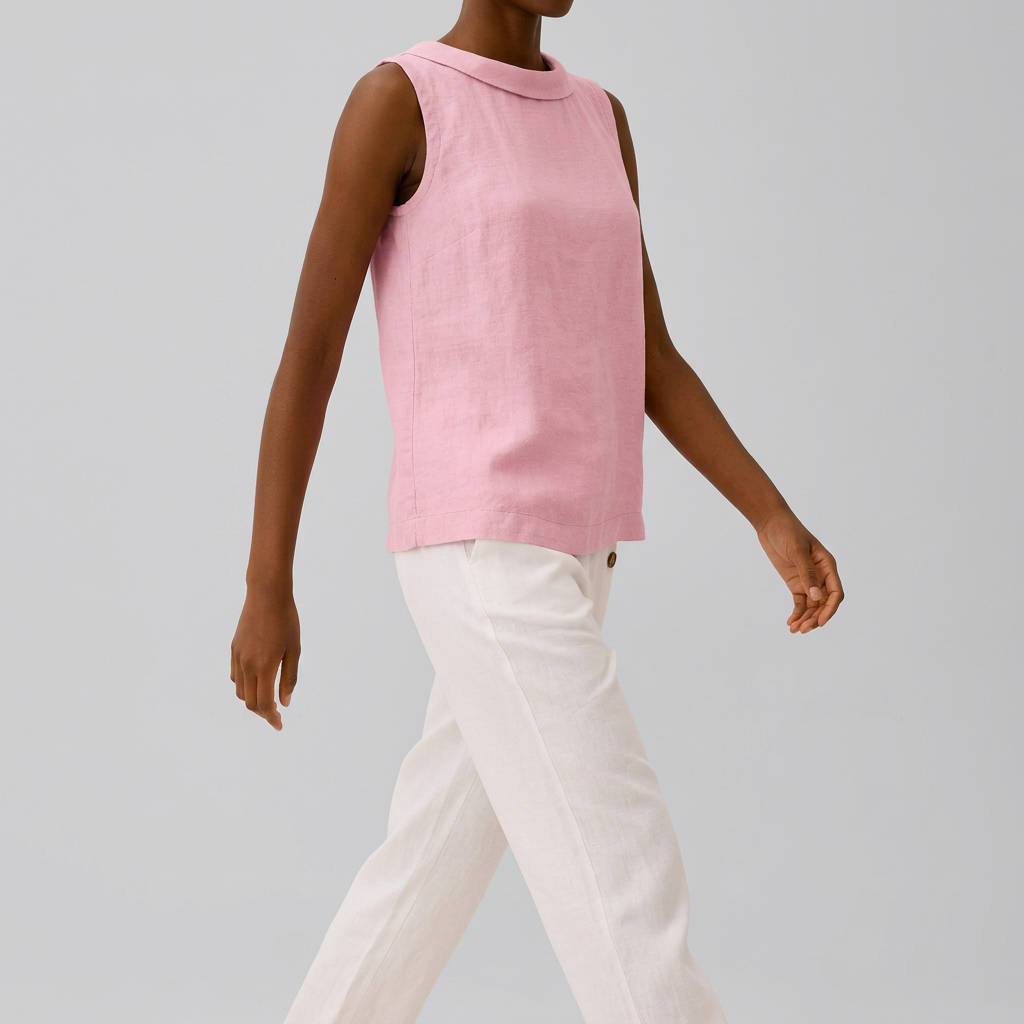 Women’s Sleeveless Roll Collar Top