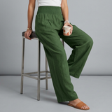 Women’s Smocked Waist Wide-Leg Trousers