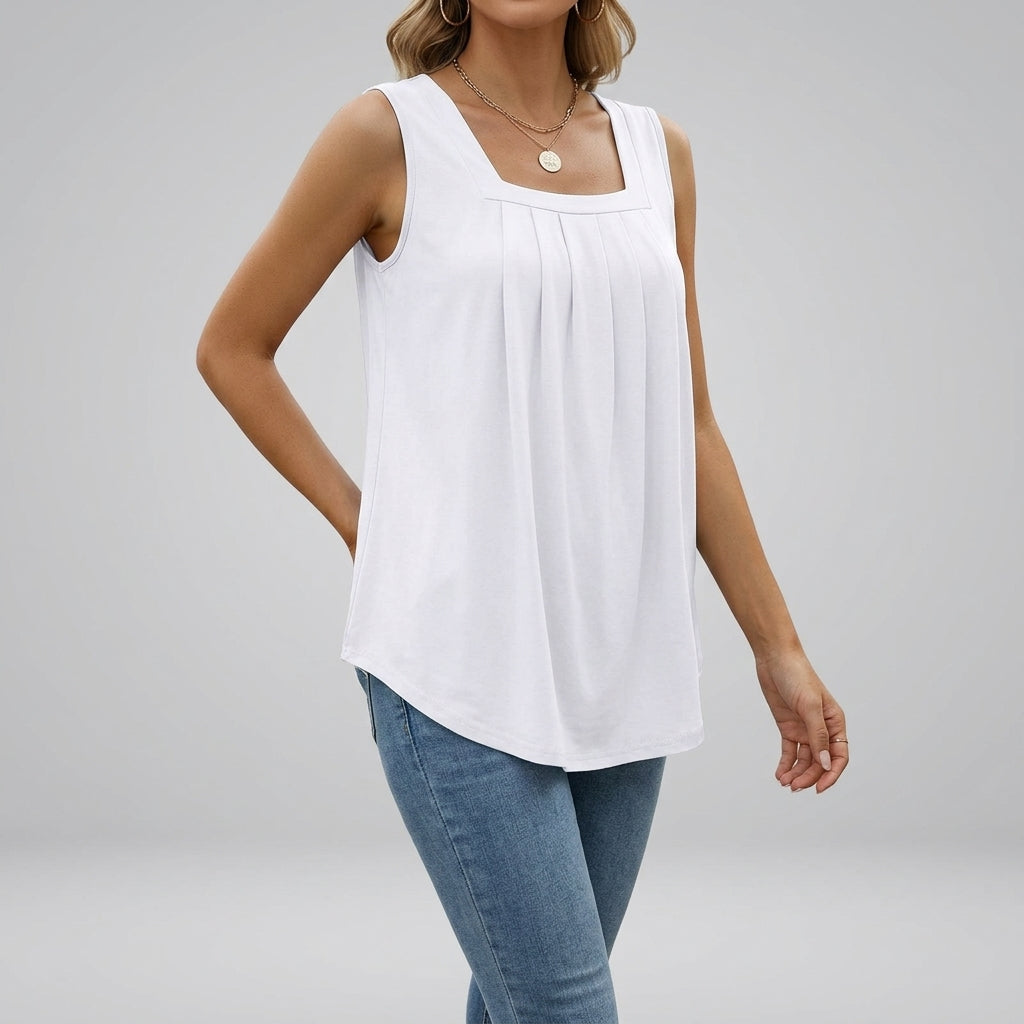 Women’s Square Neck Pleated Top