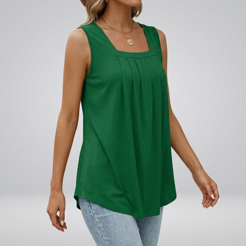 Women’s Square Neck Pleated Top