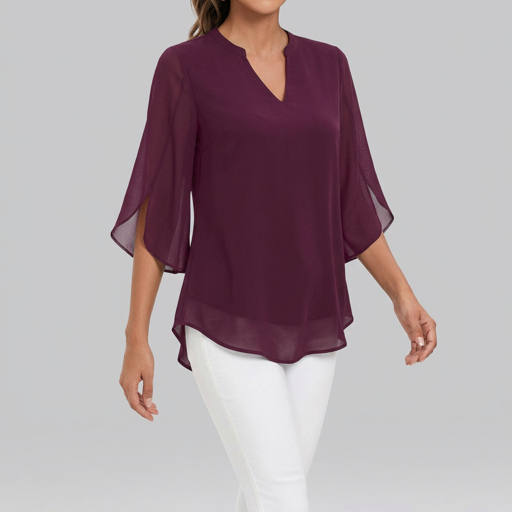 Women’s V Neck Chiffon Summer Blouse