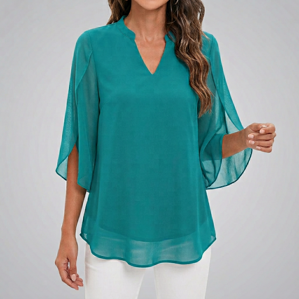 Women’s V Neck Chiffon Summer Blouse