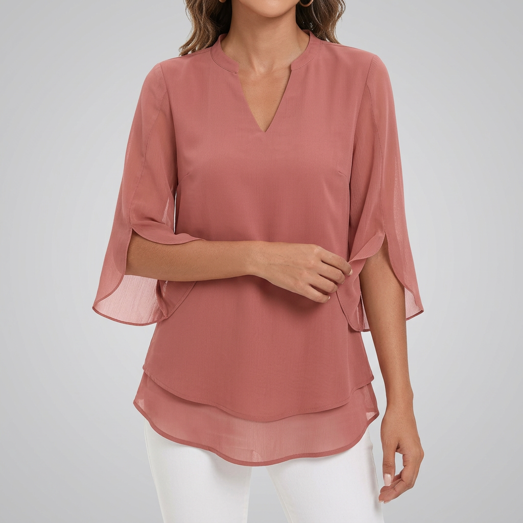 Women’s V Neck Chiffon Summer Blouse