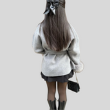 Women's Wrap Coat with Fluffy Trim Sleeves