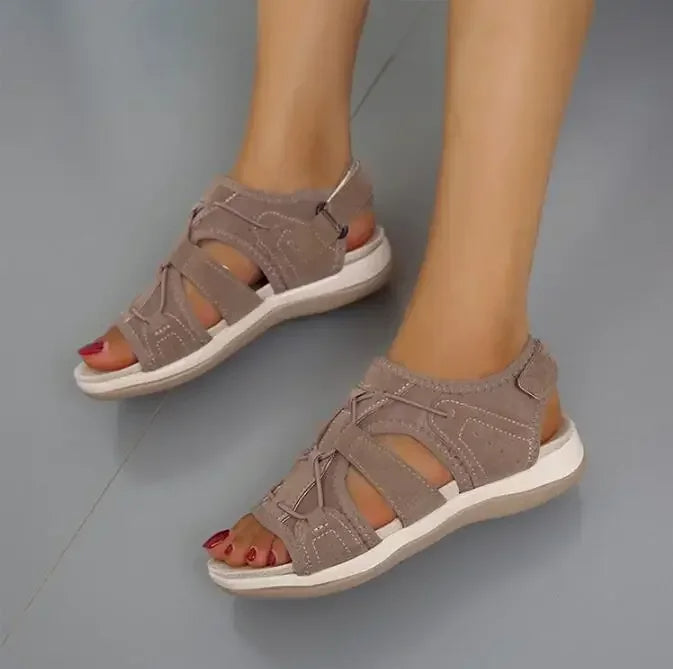 Women's Open Toe Sandals Adjustable Strap Cushioned Sole Summer Walking Casual