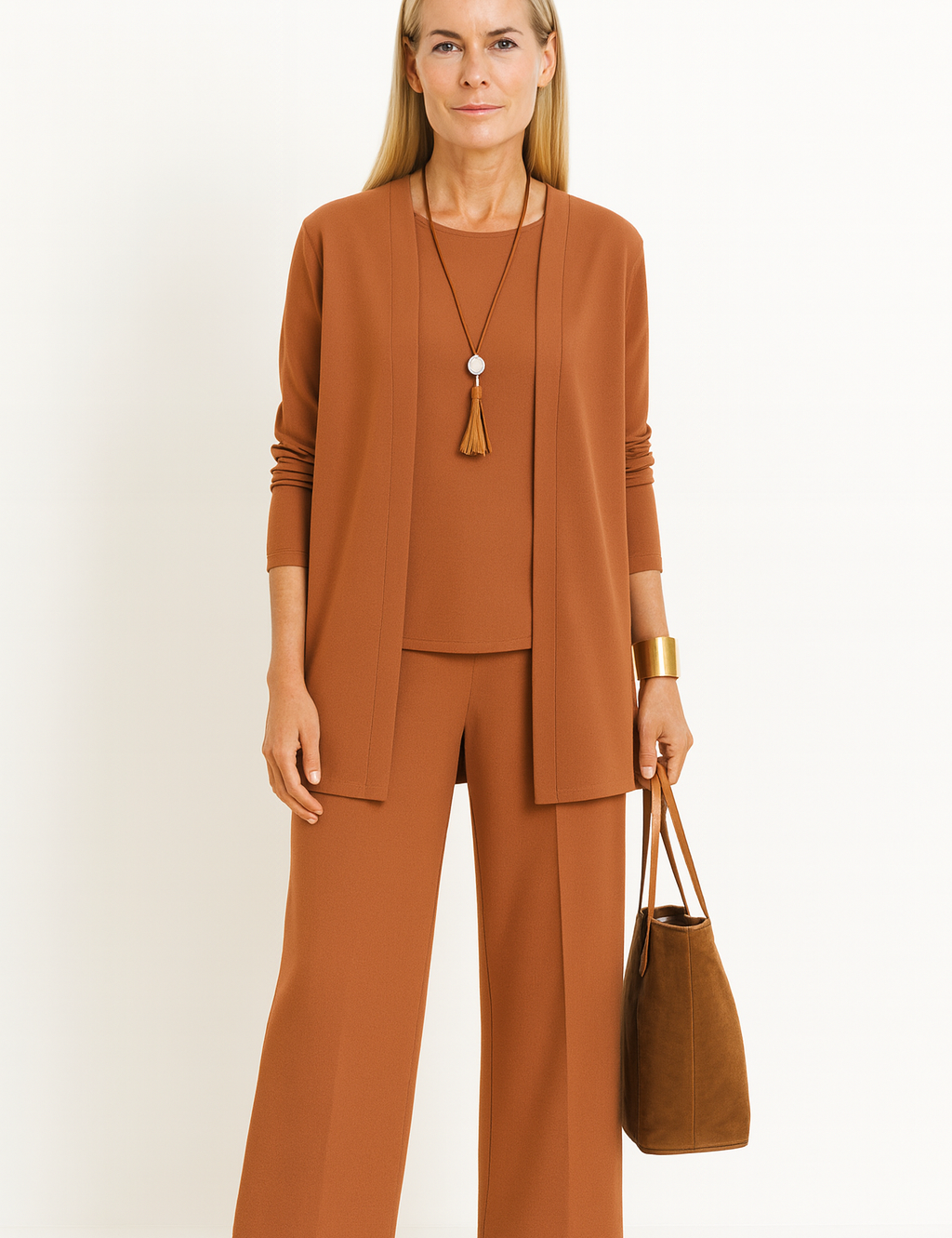 Women's 3-Piece Blazer Set Wide-Leg Pants Vest Office Business Casual Coordinated Outfit - Victrafia