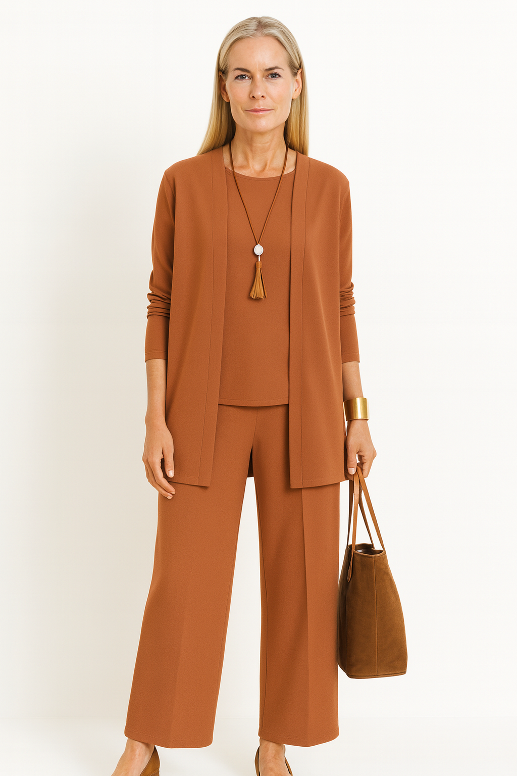 Women's 3-Piece Blazer Set Wide-Leg Pants Vest Office Business Casual Coordinated Outfit - Victrafia