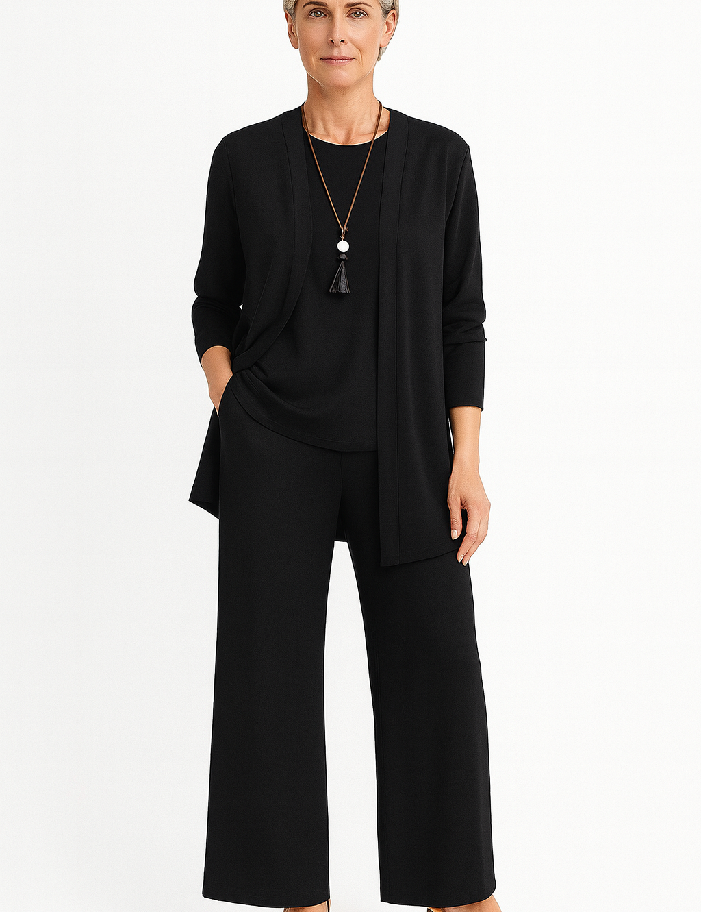 Women's 3-Piece Blazer Set Wide-Leg Pants Vest Office Business Casual Coordinated Outfit - Victrafia