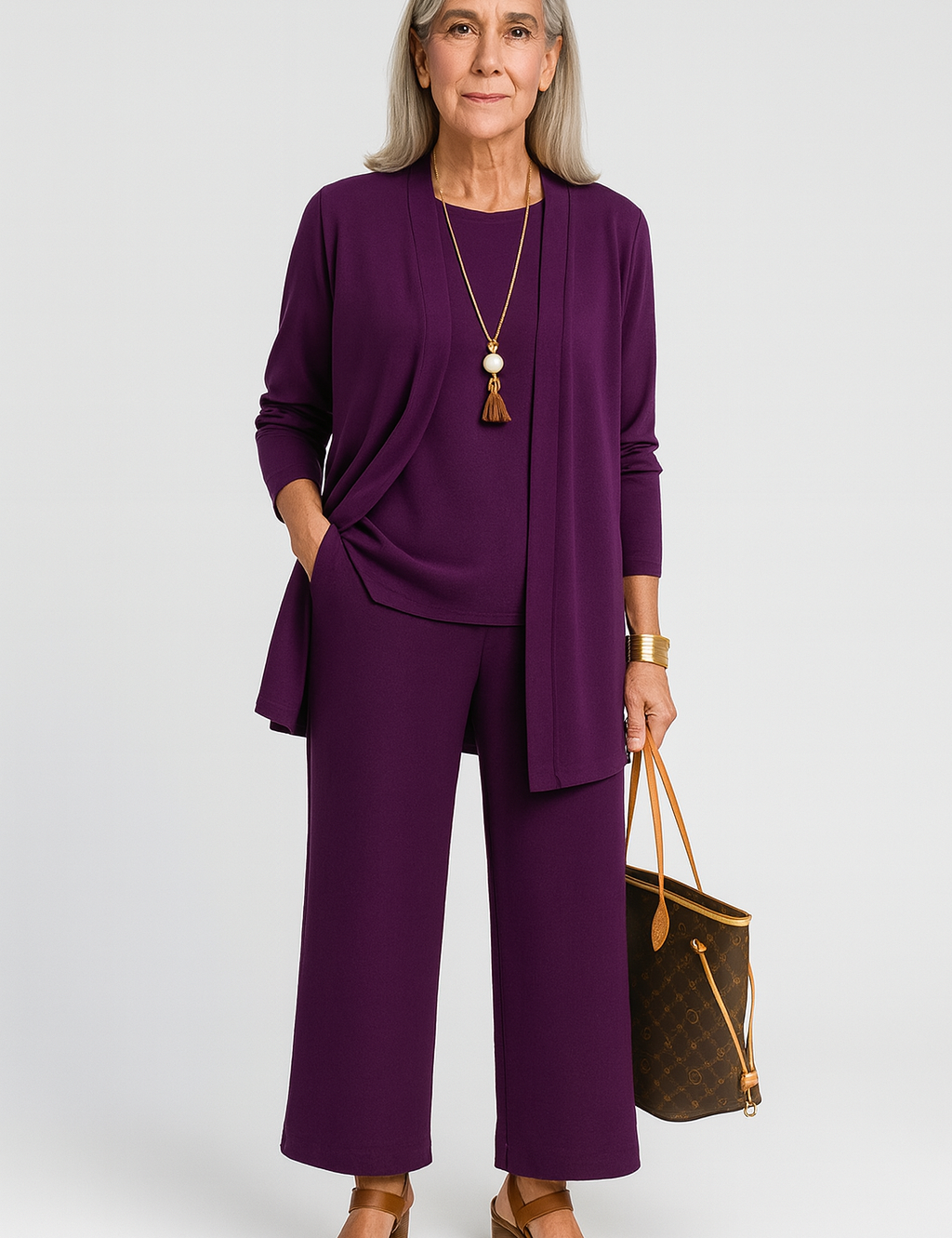 Women's 3-Piece Blazer Set Wide-Leg Pants Vest Office Business Casual Coordinated Outfit - Victrafia