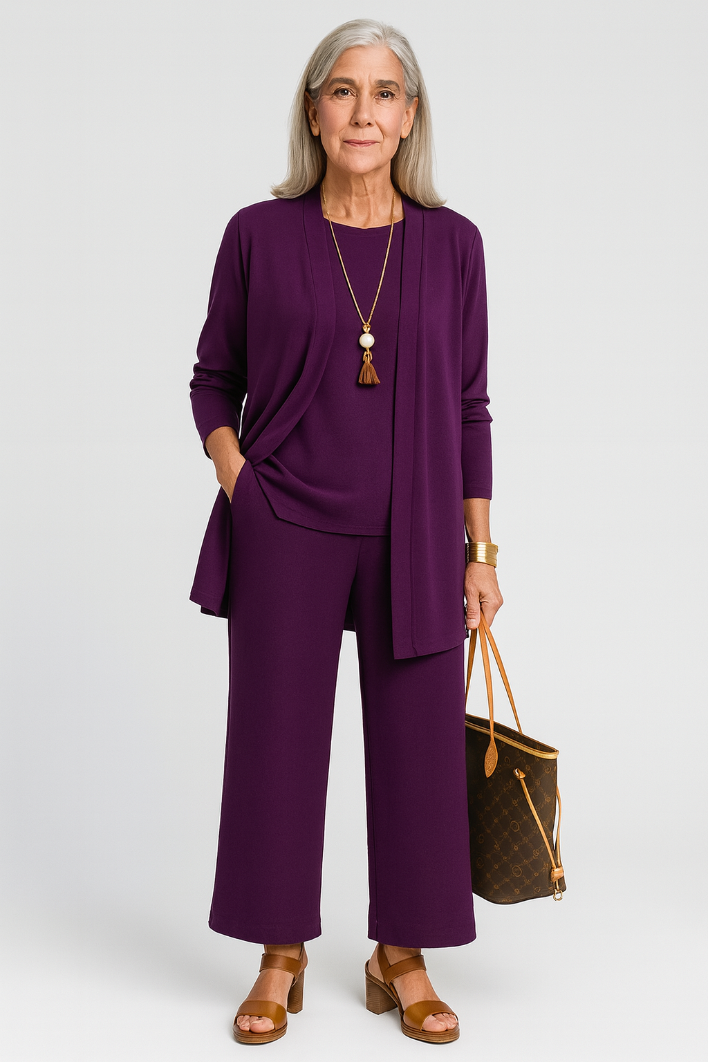 Women's 3-Piece Blazer Set Wide-Leg Pants Vest Office Business Casual Coordinated Outfit - Victrafia