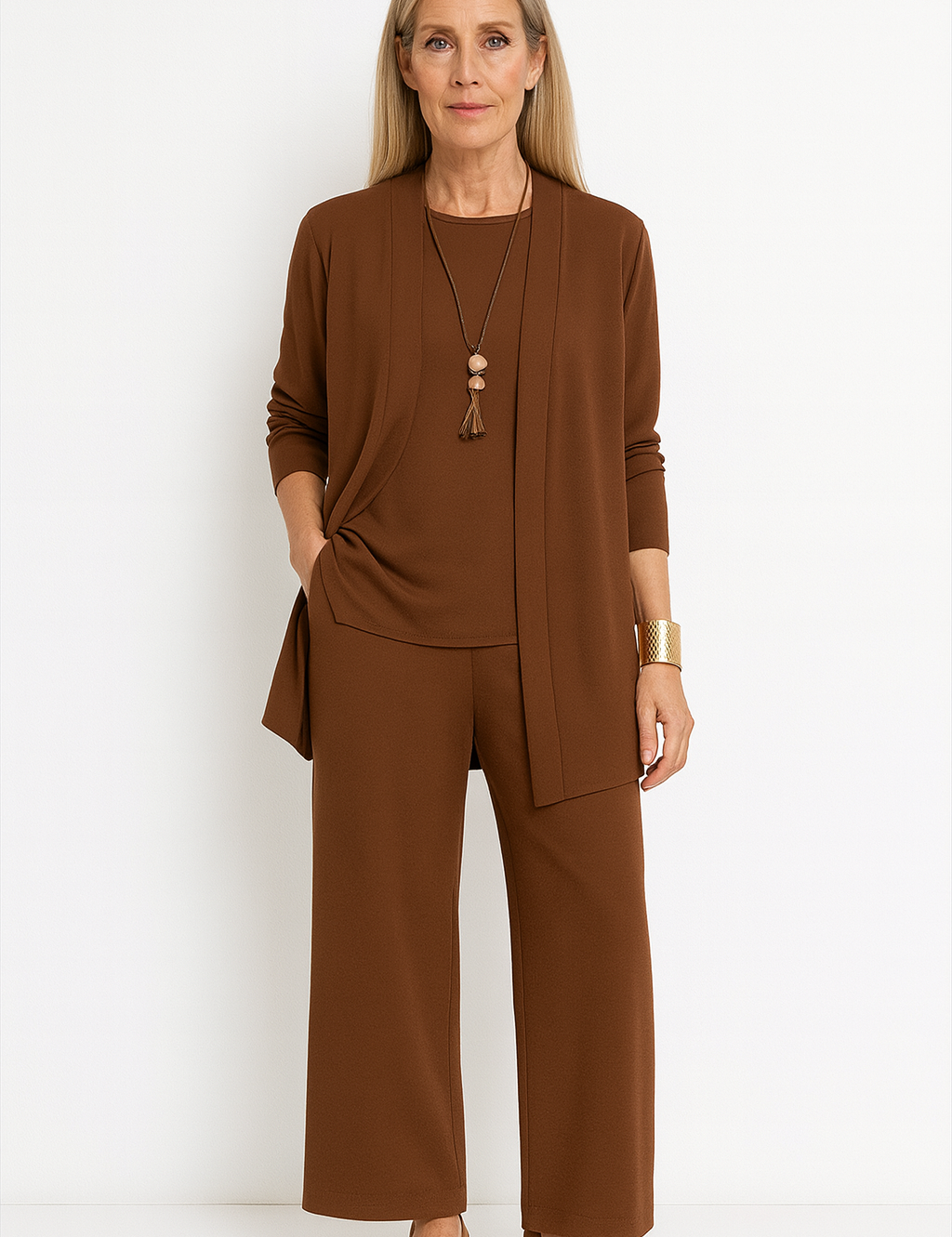 Women's 3-Piece Blazer Set Wide-Leg Pants Vest Office Business Casual Coordinated Outfit - Victrafia