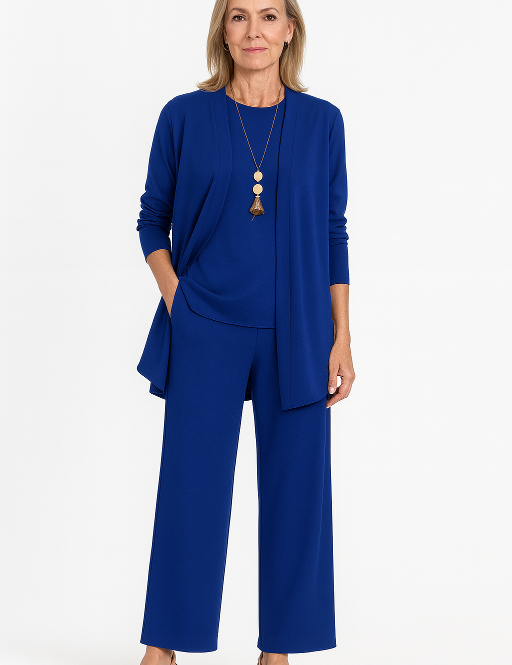 Women's 3-Piece Blazer Set Wide-Leg Pants Vest Office Business Casual Coordinated Outfit - Victrafia