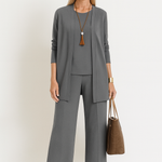 Women's 3-Piece Blazer Set Wide-Leg Pants Vest Office Business Casual Coordinated Outfit - Victrafia