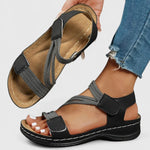 Women's Arch Support Sandals Open Toe Velcro Strap Casual Summer Walking - Victrafia