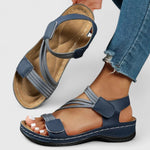 Women's Arch Support Sandals Open Toe Velcro Strap Casual Summer Walking - Victrafia