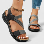Women's Arch Support Sandals Open Toe Velcro Strap Casual Summer Walking - Victrafia