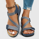 Women's Arch Support Sandals Open Toe Velcro Strap Casual Summer Walking - Victrafia