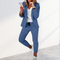Women's Blazer & Jogger Trouser Set Business Casual Office Two-Piece Slim Fit - Victrafia