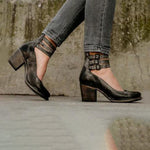 Women's Block Heel Ankle Strap Shoes Double Buckle Casual Western Everyday - Victrafia