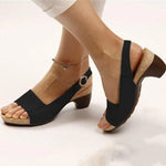 Women's Block Heel Sandals Open Toe Slingback Casual Summer Heeled Sandals - Victrafia
