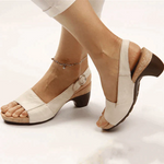Women's Block Heel Sandals Open Toe Slingback Casual Summer Heeled Sandals - Victrafia