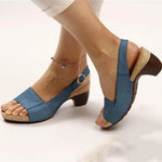 Women's Block Heel Sandals Open Toe Slingback Casual Summer Heeled Sandals - Victrafia