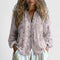 Women's Boho Floral Print Blouse Long Sleeve V-Neck Button-Down Casual - Victrafia