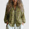 Women's Boho Floral Print Blouse Long Sleeve V-Neck Button-Down Casual - Victrafia