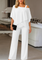 Women's Cold Shoulder Pant Set Formal Evening Two-Piece Flowy Top Wide Leg Pants - Victrafia