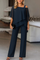 Women's Cold Shoulder Pant Set Formal Evening Two-Piece Flowy Top Wide Leg Pants - Victrafia