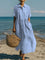 Women's Cotton Shirt Dress Maxi Length Button-Down Summer Beach Casual - Victrafia