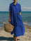 Women's Cotton Shirt Dress Maxi Length Button-Down Summer Beach Casual - Victrafia