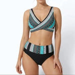 Women's Crossover Bikini Set High-Waisted Two-Piece Swimsuit Beach Vacation Summer - Victrafia