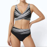 Women's Crossover Bikini Set High-Waisted Two-Piece Swimsuit Beach Vacation Summer - Victrafia