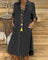 Women's Denim Shirt Dress Long Sleeve Button-Down Midi Casual Relaxed Fit with Pockets - Victrafia