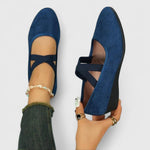 Women's Elastic Strap Ballet Flats Slip-On Cross Strap Casual Everyday Shoes - Victrafia