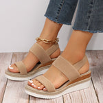 Women's Espadrille Wedge Sandals Platform Elastic Strap Summer Casual Beach - Victrafia