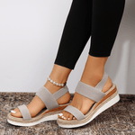 Women's Espadrille Wedge Sandals Platform Elastic Strap Summer Casual Beach - Victrafia