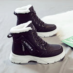 Women's Fleece Lined Ankle Boots Lace-Up Platform Snow Boots Cushioned Winter - Victrafia